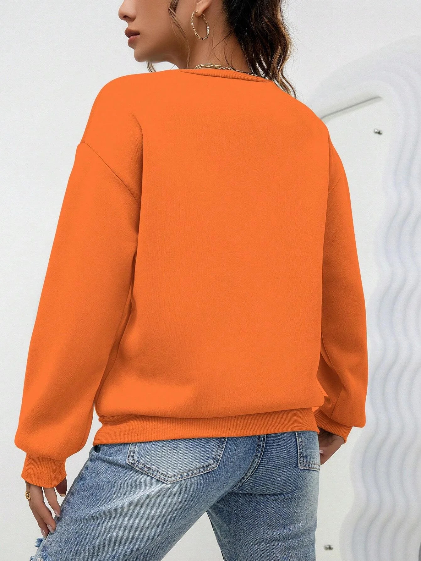 Heart Pattern Fleece Crewneck