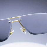 Rimless Rectangle Sunglasses – UV400 Unisex Shades