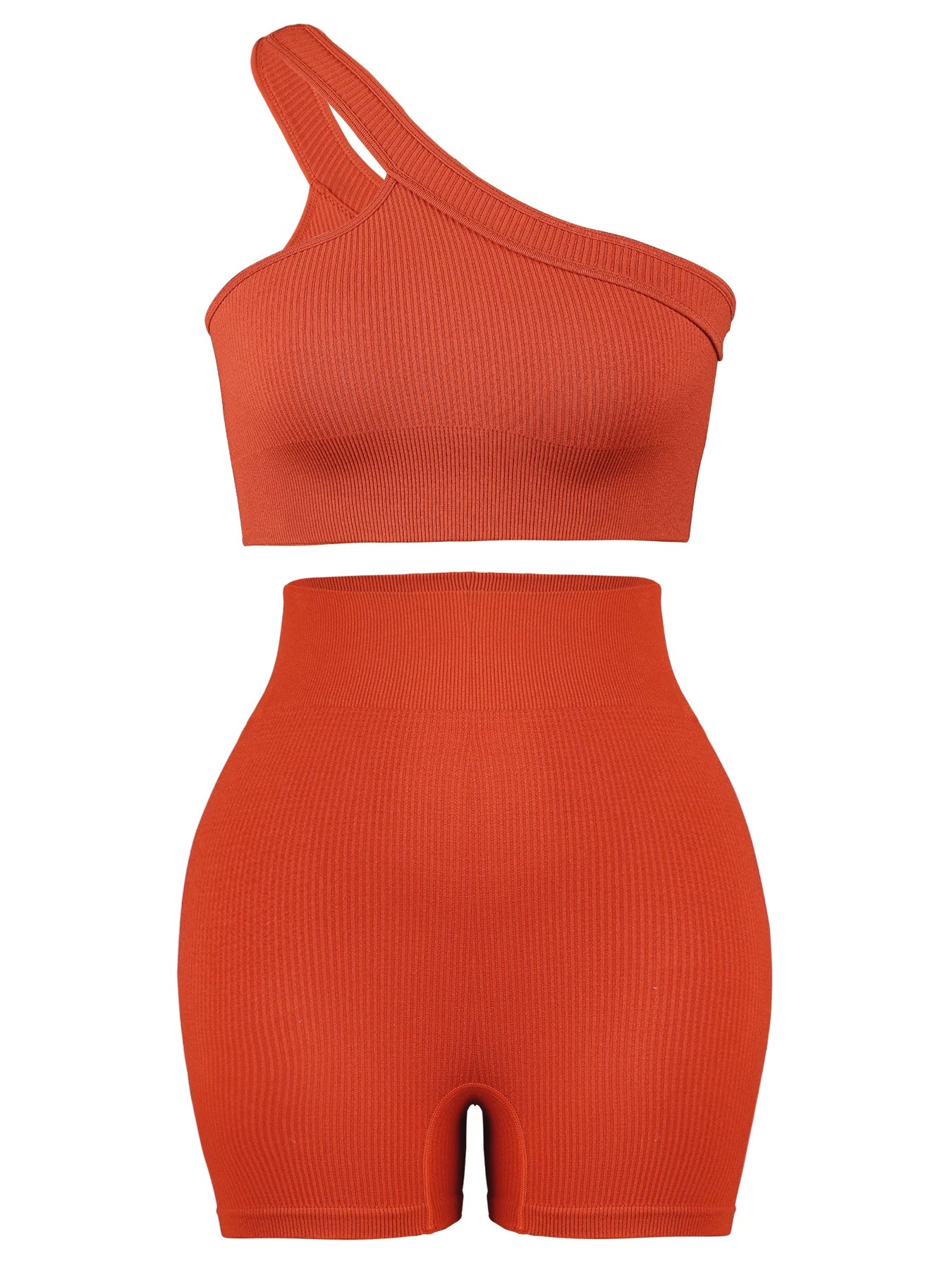 Seamless Women’s Yoga Set – Ribbed High-Waist Leggings & Long Sleeve Sports Bra