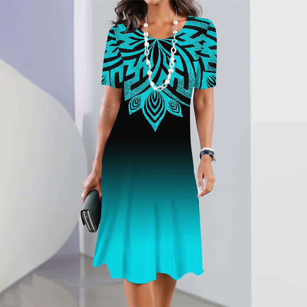 Women’s Striped Short-Sleeve Summer Dress