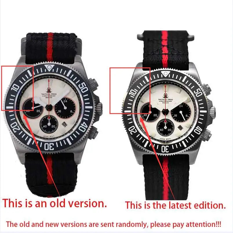 Tactical Frog FXD2 Titanium Diving Watch For Men 20ATM Chronograph VS75B Solar-powered Quartz Movement Watch BGW9 Super Luminous