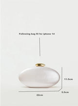 Egg shape Clutch Bag Acrylic purse women wedding evening party cute ivory pearl color purse handbag summer new 2024