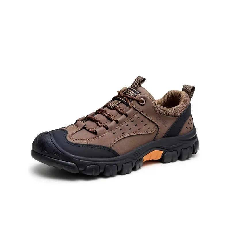 GOLDEN CAMEL Hiking Shoes for Men Waterproof Outdoor Low-top Hiking Boots Leather Men's Trekking Shoes Walking Male Sneakers New