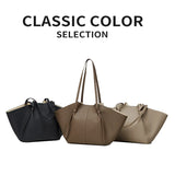 New Women's Large Capacity Cowhide Tote Fashionable Bat Wing Design Genuine Leather Handbag for Commuting Versatile Ladies Bag