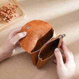 Custom Letters Fashion Women Short Wallet Genuine Leather Double Wallet Small Coin Purse Mini Credit Card Holder Key Storage Bag