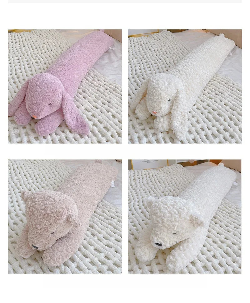 Long Rabbit Plush Body Pillow Large Cute Bear Stuffed Rabbit Sleeping Cushion Decorative Body Pillow Chair Back Cushion Decor