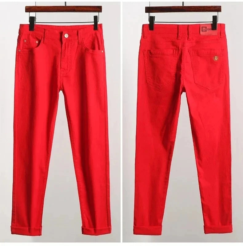 Men's Colorful Stretch Denim Jeans | Slim Fit