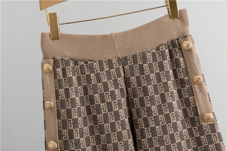 Elegant 3-Piece Geometric Knit Set – USA Made Quality