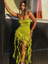 Ruffle Halter Mini Dress