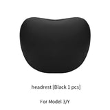 OULEX For Tesla Model 3 Y/Juniper Flocking/Leather Car Seat Neck Pillow Soft Memory Neck Pillow High-Quality Headrest Support