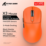 ATTACK SHARK X3/X3Pro Wireless Gaming Mouse PAW3395 26K DPI Tri-Mode Bluetooth Wired Ultra Lightweight High Quality Mouse