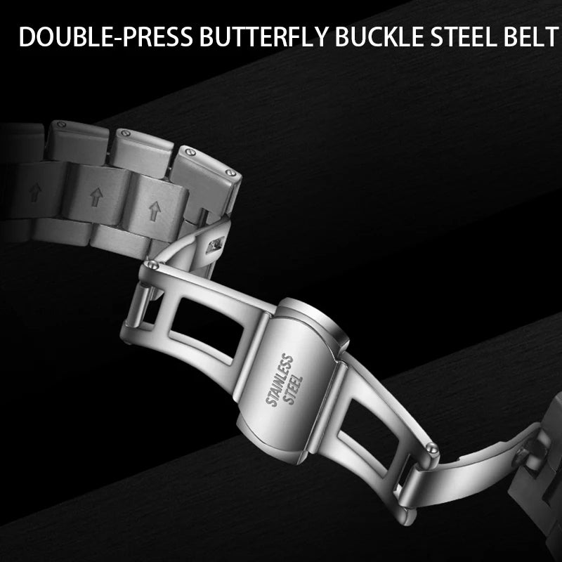 2025 New luxury military man watch square waterproof bright Date week men watch stainless steel Quartz men watches Reloj + box