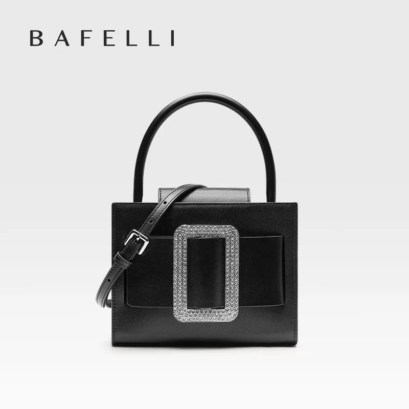 BAFELLI 2026 NEW WOMEN'S FASHION PINK EVENING HANDBAG SHOULDER BOXY BAG CASUAL PURSE LUXURY BRAND DESIGNER LEATHER TREND LADY