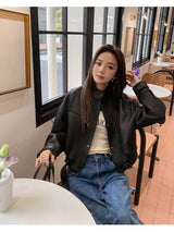 Natural Sheepskin Coat Women Autumn European and American Fashion Short Motorcycle Casual High Quality Hand-Woven Leather Jacket