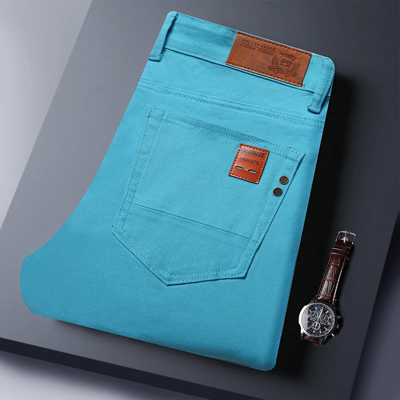 Men's Elastic Colorful Straight-Fit Jeans | Spring Autumn