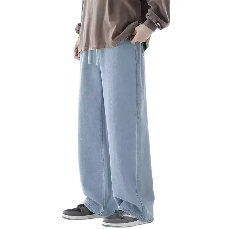 Men's Wide Leg Drawstring Jeans