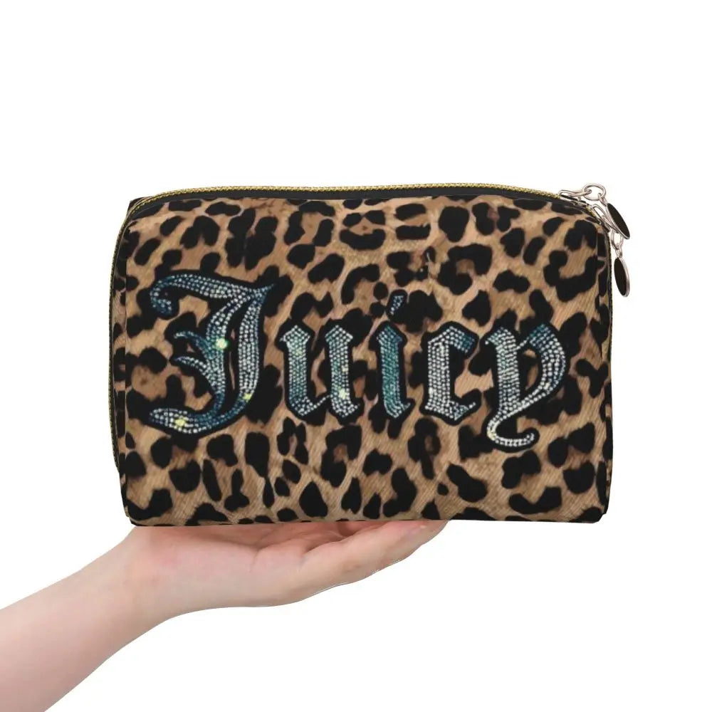 J-Juicy-C-Couture Makeup Bag Zipper Pouch Travel Cosmetic Bags Large Leather Portable Cosmetic Bag for Women