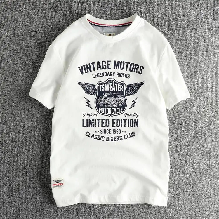 Men's Vintage Motorcycle Cotton T-Shirt