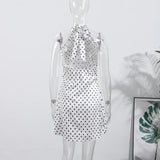 Fashion Polka Dot Mini Dress For Women Elegant Bow Tie Neck Short Sleeve Waist Slim Dress Lady 2026 Spring Summer Chic Vestidos