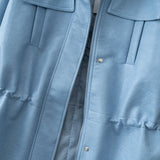 Adjustable Waist PU Leather Jacket