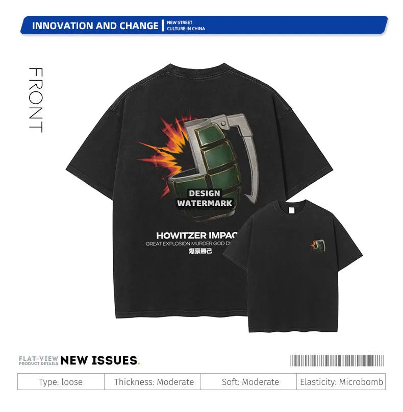 Bakugou Katsuki Vintage Wash Oversized T-Shirt