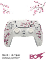 Pink Sakura PS5 Controller Shell Faceplate Cover with Touchpad for DualSense Controller, Replacement for BDM-010/020/030/040/050