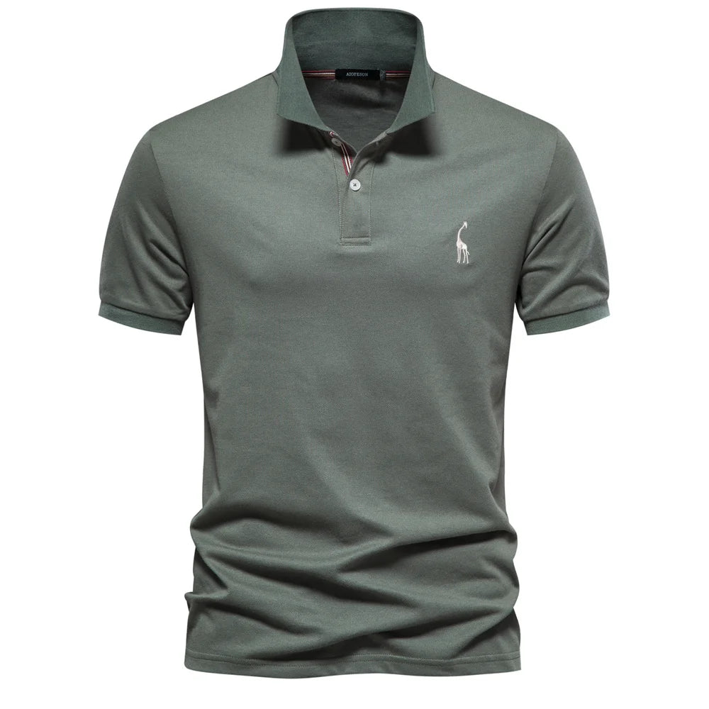Men's Cotton Polo Shirt – Solid Colors, Relaxed Fit