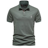 Men's Cotton Polo Shirt – Solid Colors, Relaxed Fit