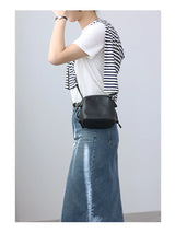 Women's Real Leather Crossbody Bags Luxury Designer Soft Black Shoulder Bag Cowhide Small Size Versatile Fashion Purses