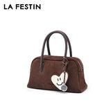 LA FESTIN Original Handbags New Suede Bag Commuter Women's Bag Luxury Shoulder Crossbody Bag Boston Bag Handheld Bag