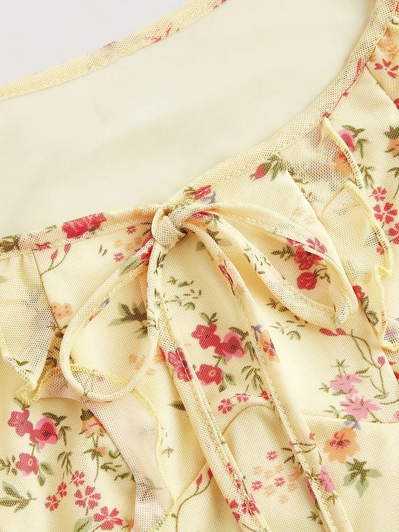 Floral Summer A-Line Dress – Ruffled Square Neck Backless Party Mini