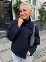 Stand Collar Woolen Short Coat