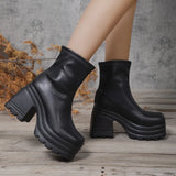Square Toe Leather Fashion Boots