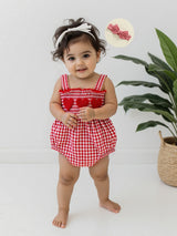 Toddler Girl Heart Print Romper & Headband Set