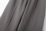HH Women's Fall 2-Piece Retro Solid Color Zip Bomber Jacket Sweatshirt+High Waist Lace Up Women's Wide Leg Pants Street Wear