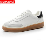 MORAZORA Women's Genuine Leather Platform Sneakers