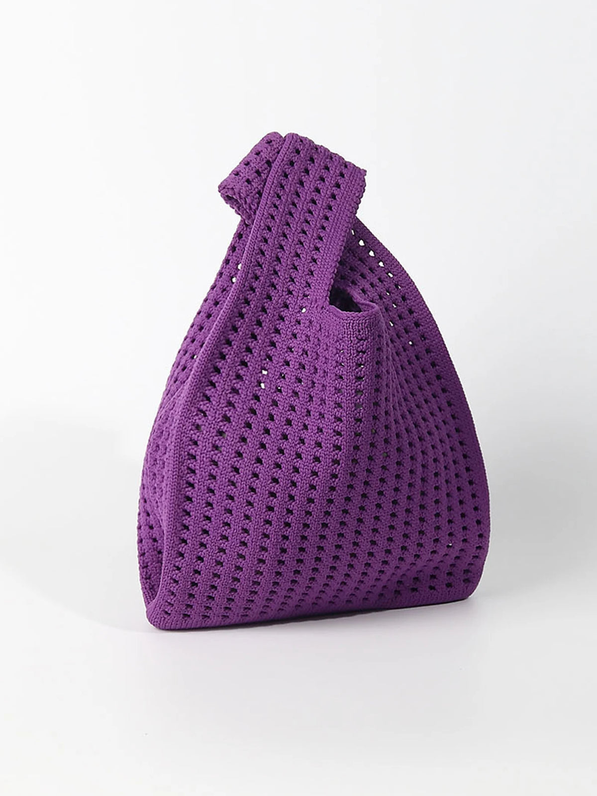 Handmade Knit Handbag Women Mini Shoulder Bag Female Casual Color Wide Stripe Plaid Tote Bag Student Cell Phone Package