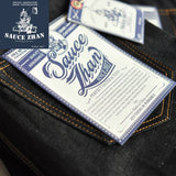 SauceZhan 315XX Taper  fit Selvedge denim Jeans for men  Denim Jeans Unwashed BLUE Jeans 14.5 Oz Motorcycle Jeans