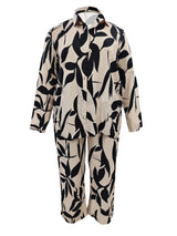Plus Size Leaf Print 2-Piece Set