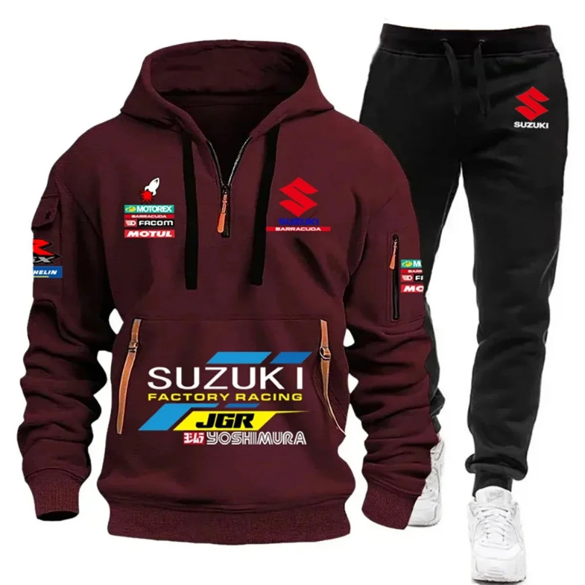 Men’s Multi-Pocket Hoodie & Athletic Pants Set