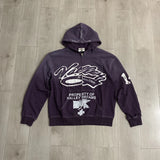 Streetwear Patchwork Letter Embroidery Zipper Terry Hooded Hoodie for Men Distressed Hole Cardigan Sweatshirt Jacket Oversized