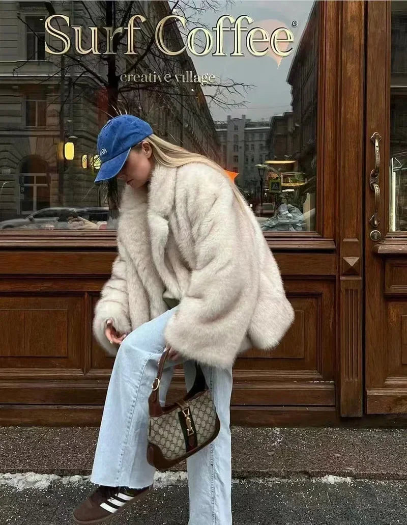 Women’s Gradient Faux Fur Winter Jacket