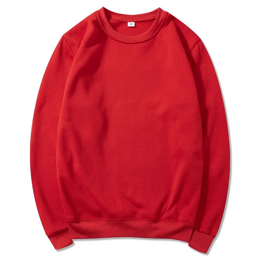Korean Fashion Men's Round Neck Sweatshirts Autumn Long Sleeves Vacation Pullovers Tops Casual Popular Man Solid Sweat Shirts