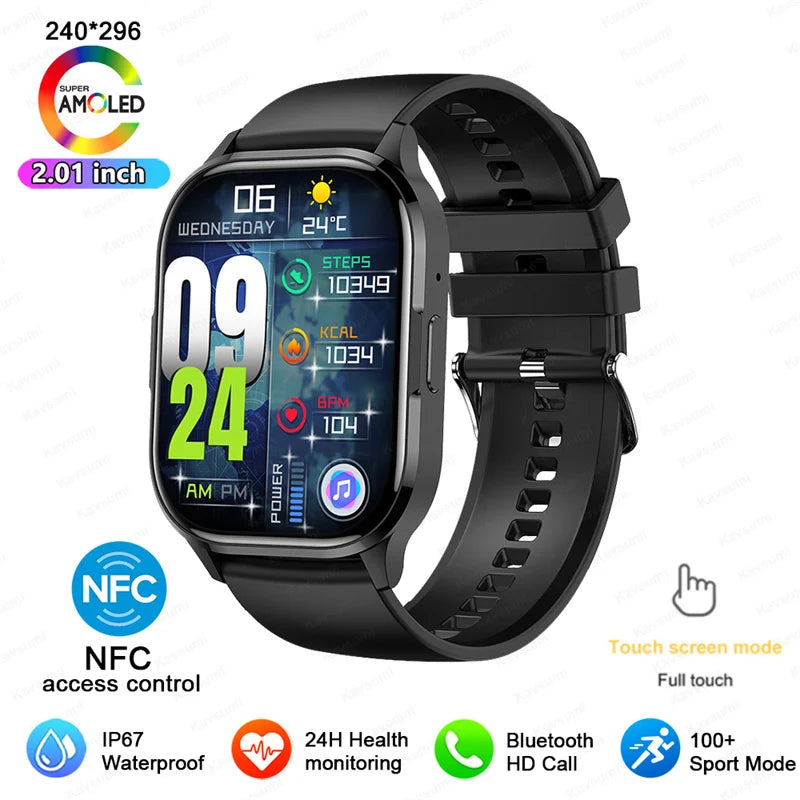 GUHUAVMI AMOLED Smartwatch – Bluetooth Call & Health Tracker