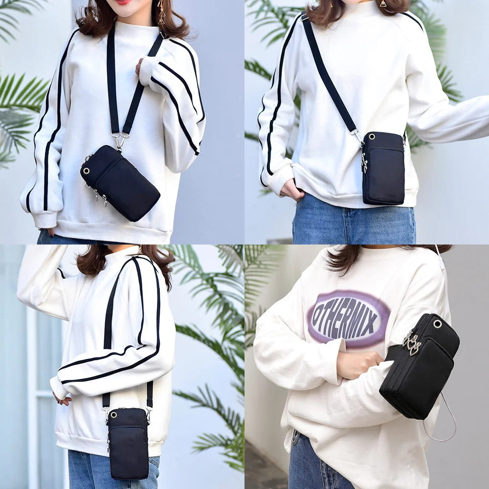 New Mobile Phone Bag Funny Anime Dog Print Shoulder Messenger Bag Women Men Coin Purse Handbag Animal Lover Small Crossbody Bag