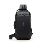Sling Bag for Men Women Theft Crossbody Backpack with USB Charging Port Waterproof Chest Bag with Password Lock