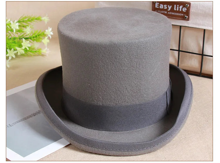 Men's Classic Wool Top Hat | Gentleman Magician Style