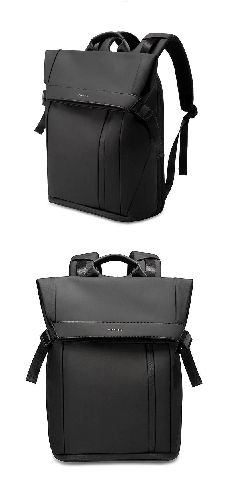 Bange Men Fashion Backpack 15.6 inch Multifunctional Waterproof Backpack Daily Travel Bag Casual School Rucksack with Buckle