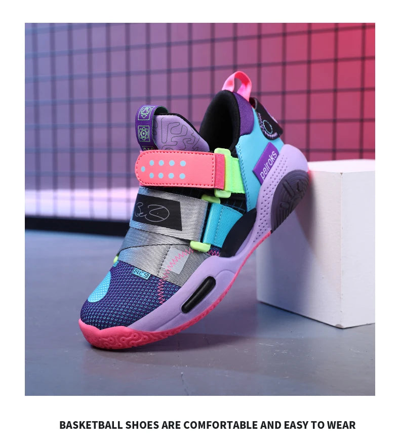 Kids' Pro-Grip Athletic Basketball Shoes
