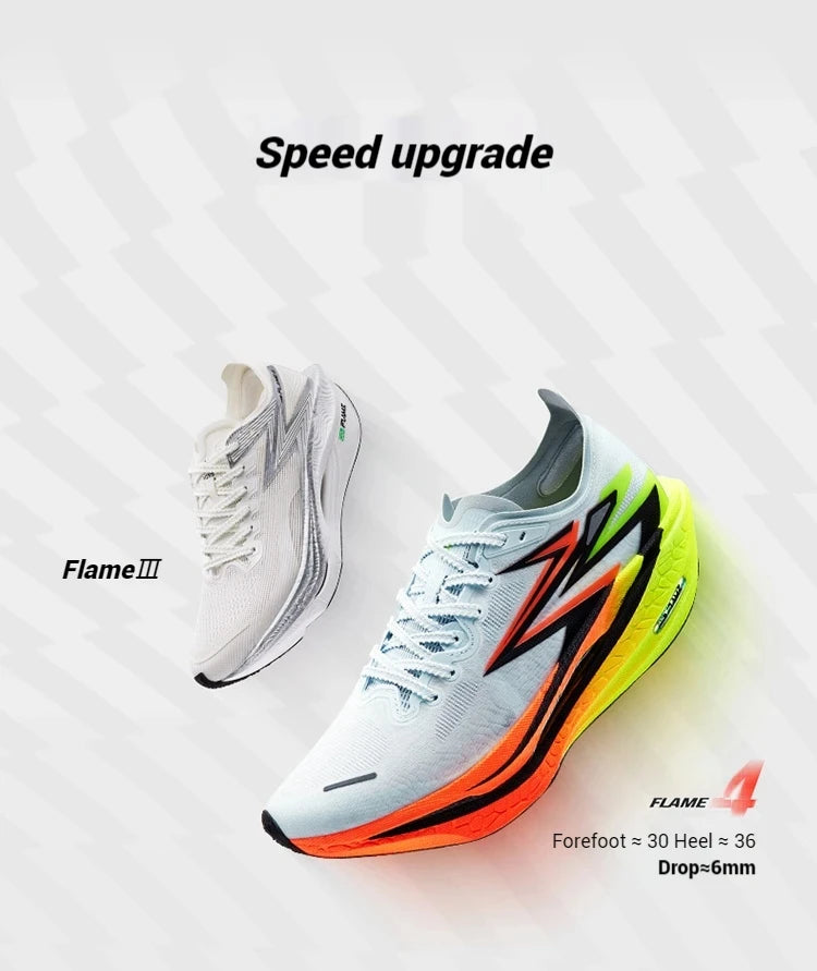 361 Degrees Flame 4.0 Men Running Shoes New Carbon Plate Racing Marathon Stable Rebound Traction Jogging Male Sneakers 672512205